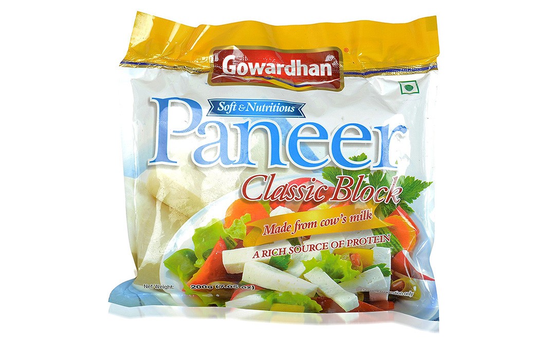 Gowardhan Soft & Nutritious Paneer Classic Block   Pack  200 grams